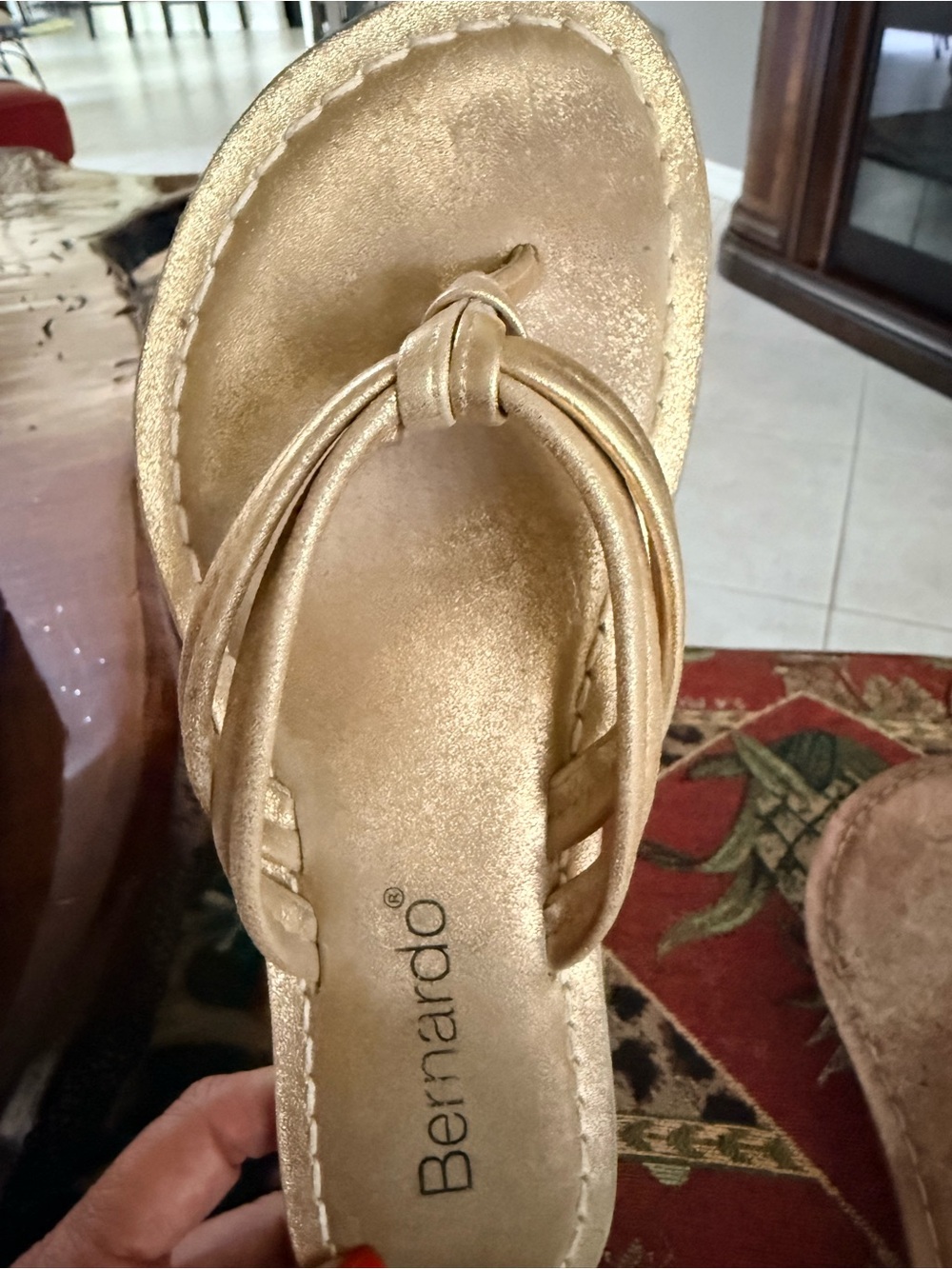 Bernardo Miami Sandals in Gold Dustmetal - 
Size 9